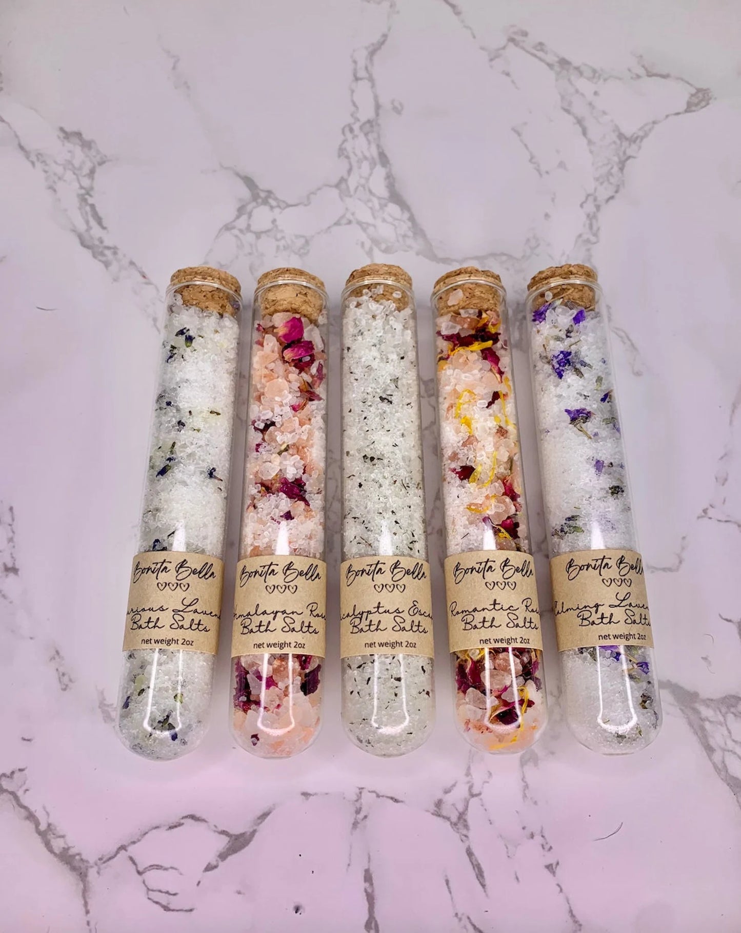 Floral Bath Salts-Set of Five - Soak in Silk